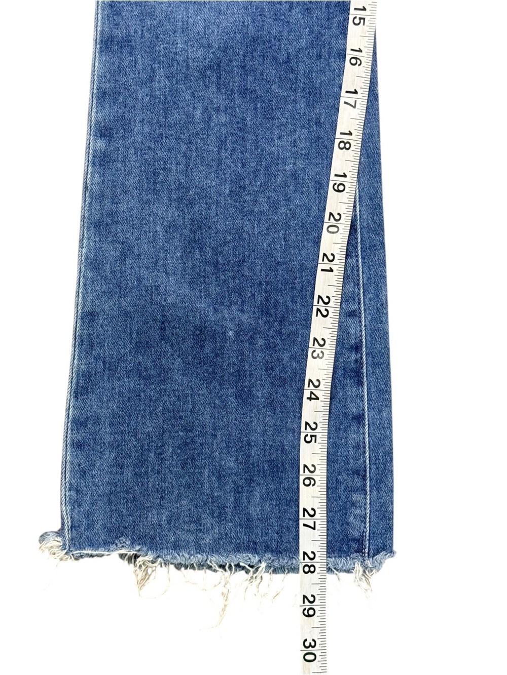 PAIGE Claudine High Rise Crop Flare Raw Hem Jeans Medium Wash Size 26 - Picture 8 of 9
